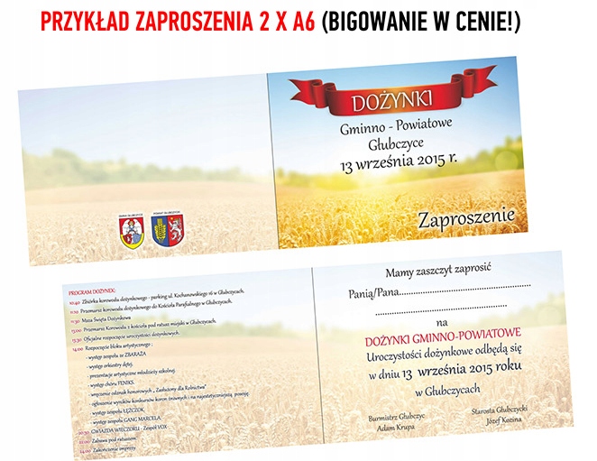 ZAPROSZENIA 350gram + FOLIA BŁYSK + PROJEKT Kształt prostokątny