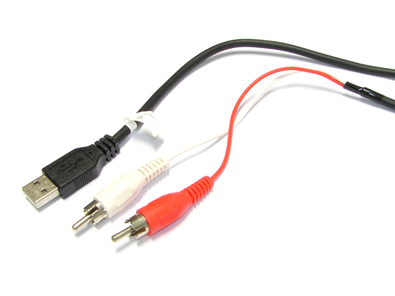 Подключение кабеля USB Plug на 2xwisk RCA Chinch 1,5м