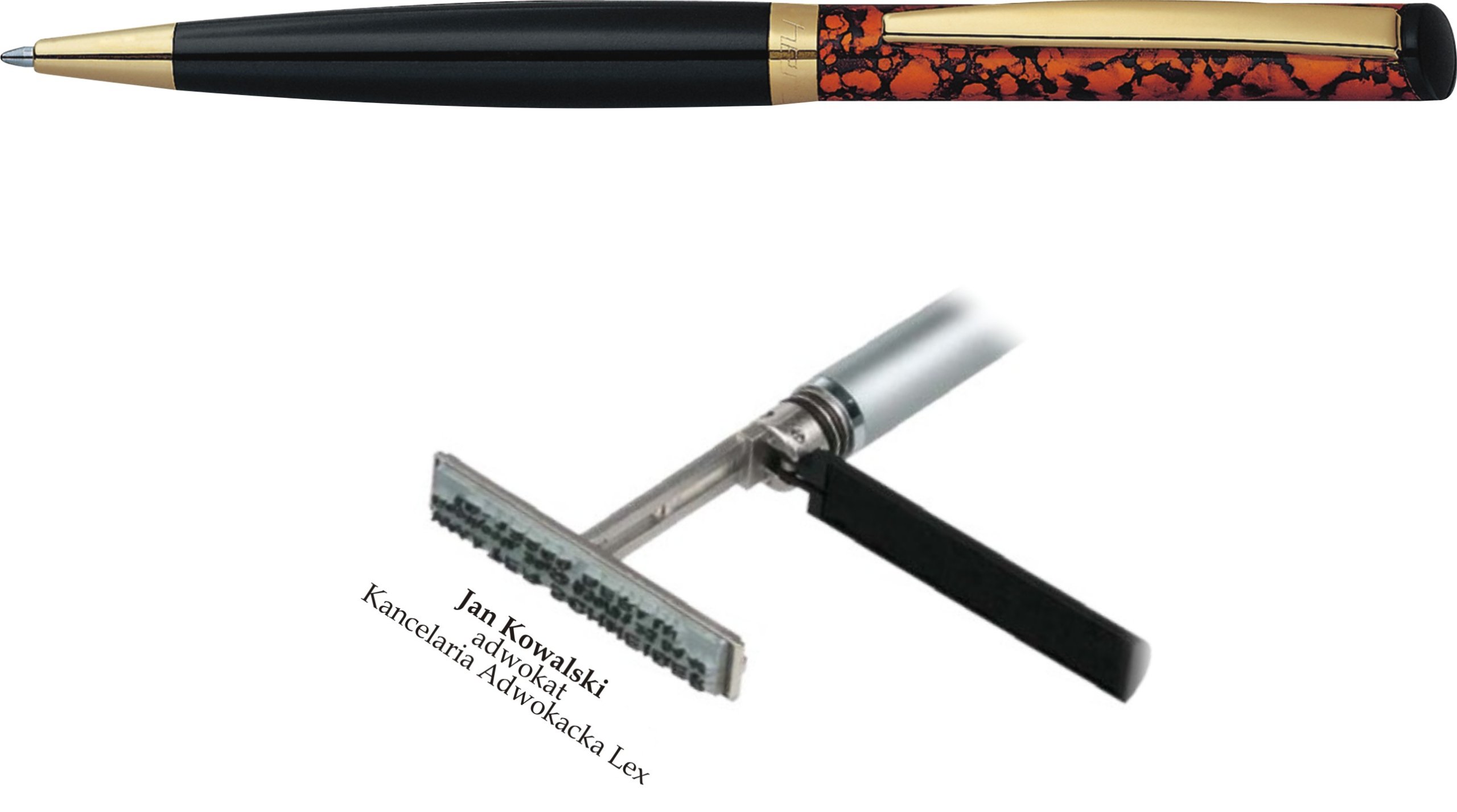 DŁUGOPIS Z PIECZĄTKĄ HERI COLOR POZŁACANY ETUI Marka inny