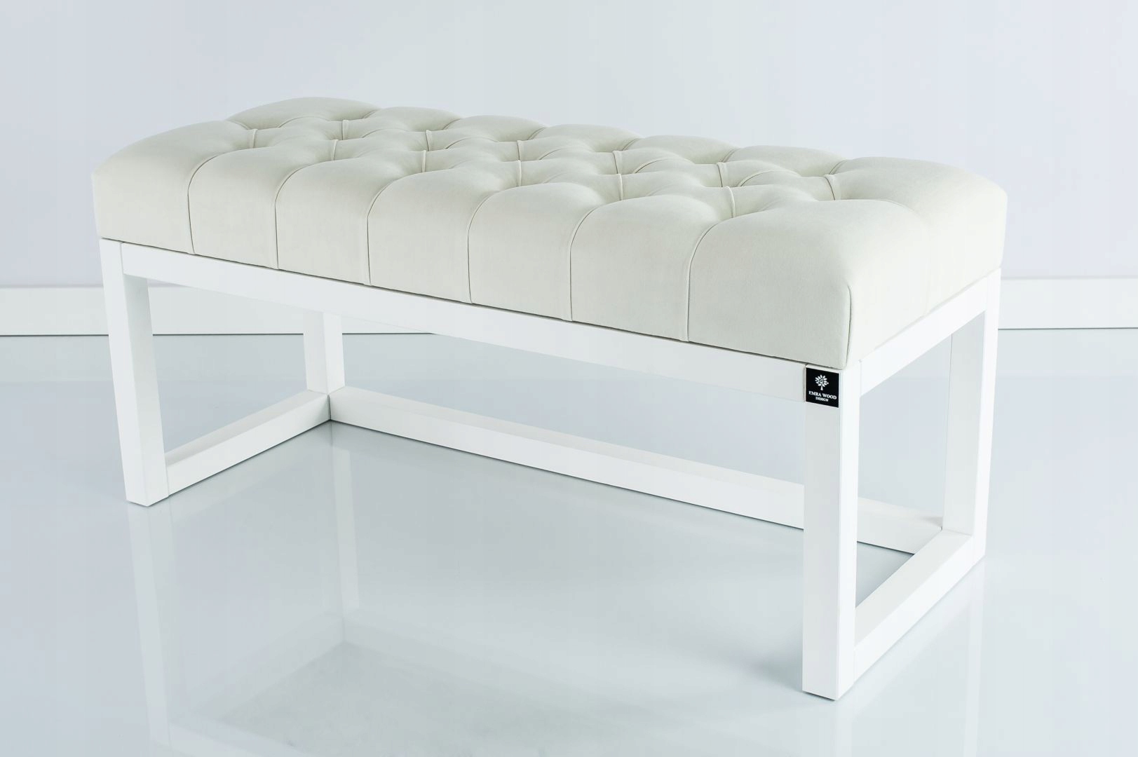 90 Producent Ławka Pufa Pikowana Biała EMRA WOOD Głębokość mebla 40 cm