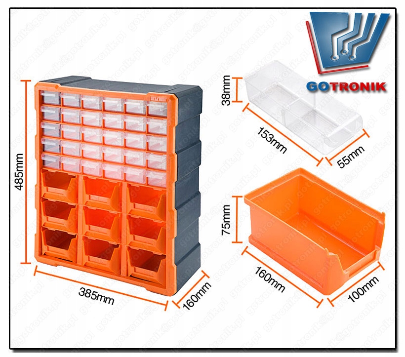 Regał z 30 szufladkami + 9 pojemników_______G-1501 Marka inna
