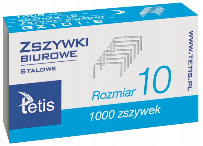 

Zszywki biurowe stal No. 10 1000szt. Tetis GZ101-B