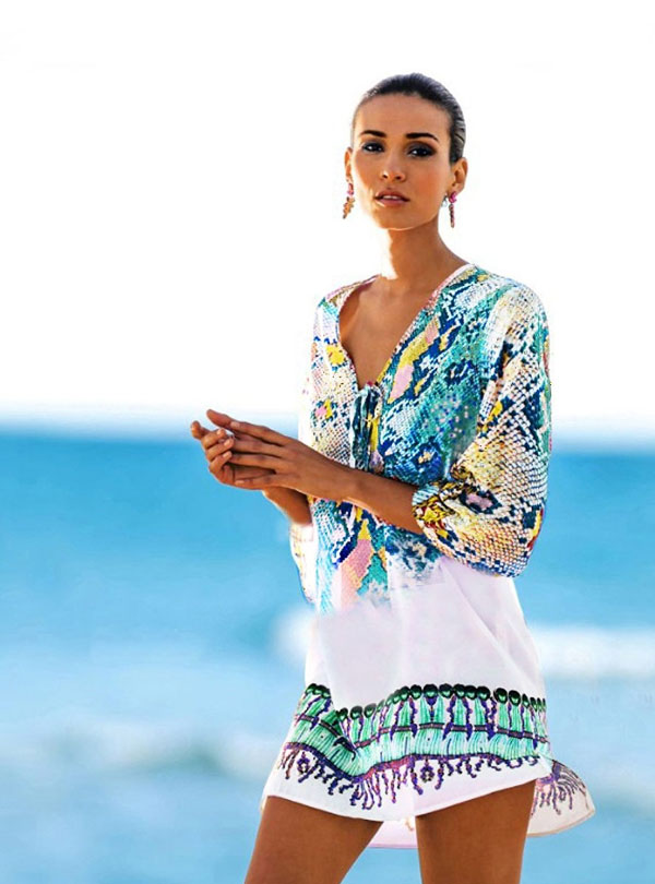 Літній пляжне плаття туніка Boho crop парео тип парео