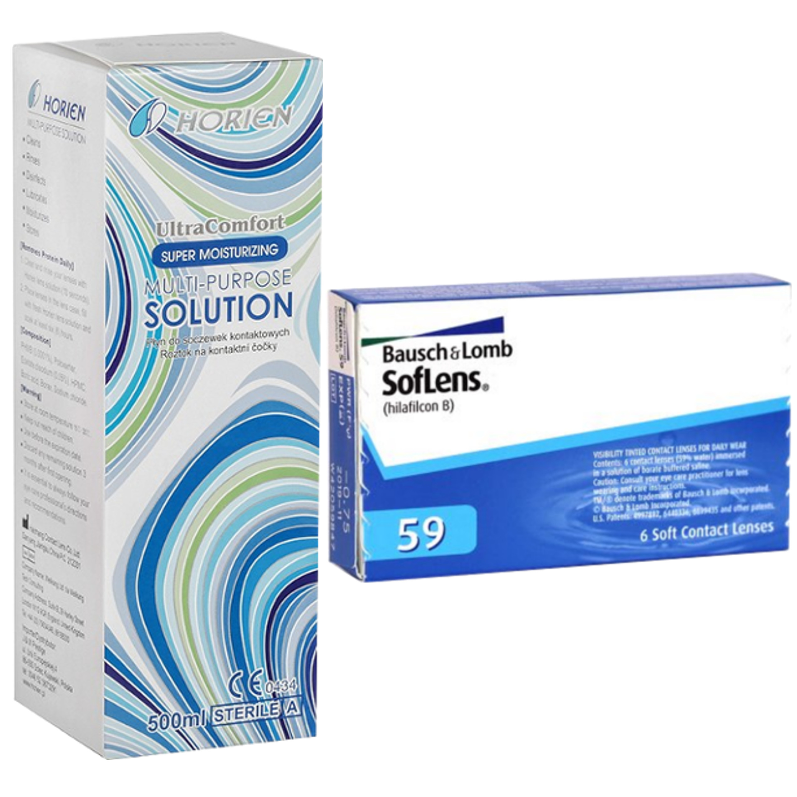 

Soczewki Soflens 59 6szt+płyn Horien aż500ML+POJEM