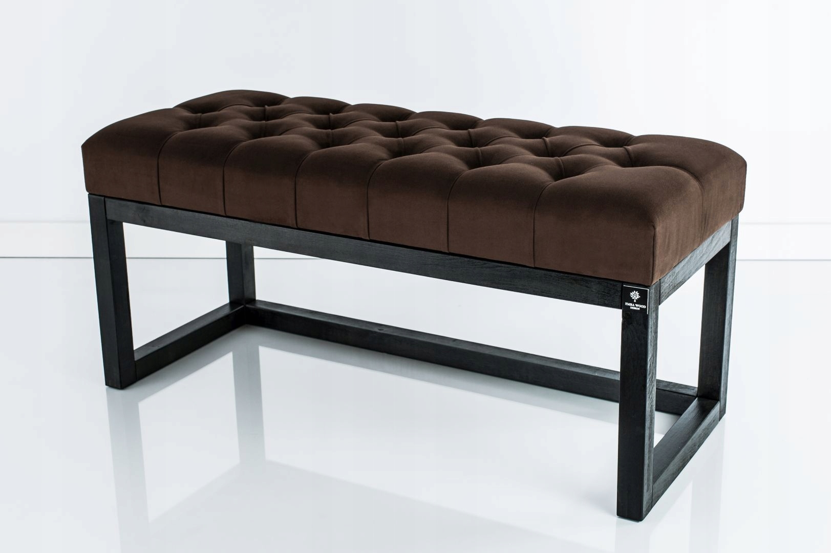 65 Producent Ławka Pufa Pikowana Brąz EMRA WOOD Kolor obicia odcienie brązu