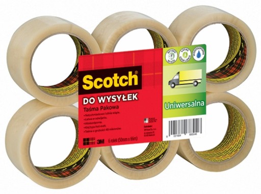 

Taśma Pakowa Transparentna Scotch 371 3M 6szt