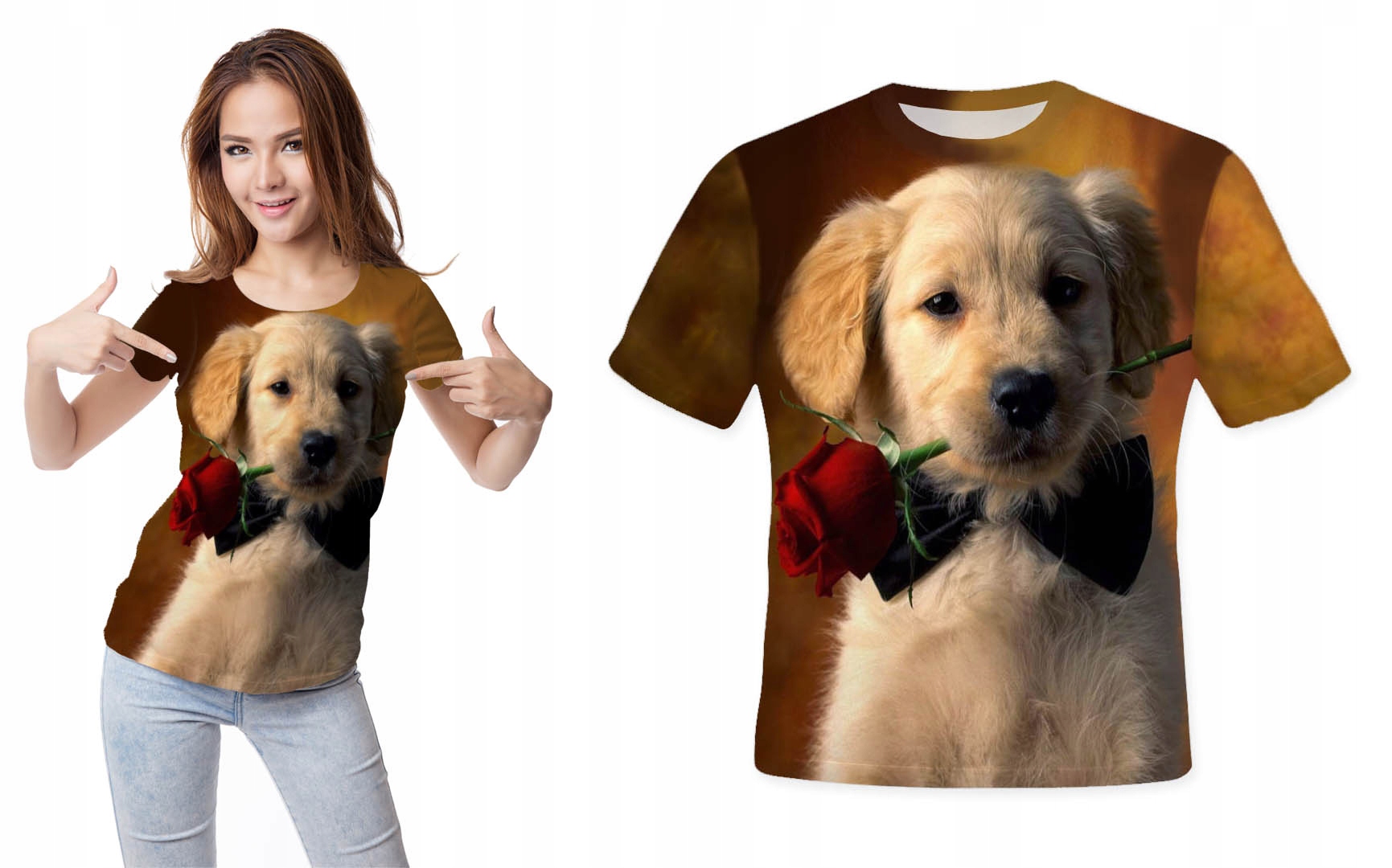 

Koszulka Fullprint T-shirt Szczeniaczek L Modna