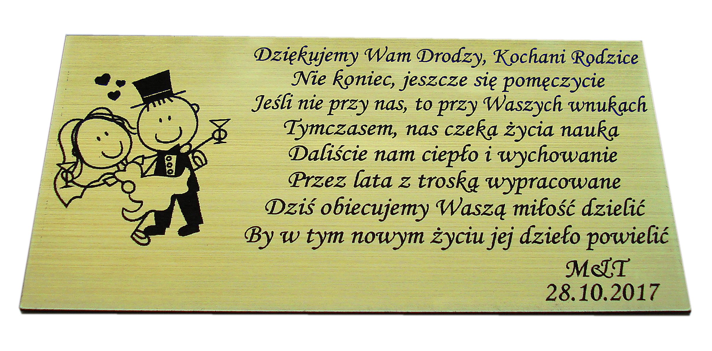 Tabliczka 12x6 z dedykacją chrzest GRAWER Rodzaj tablicy grawerowane