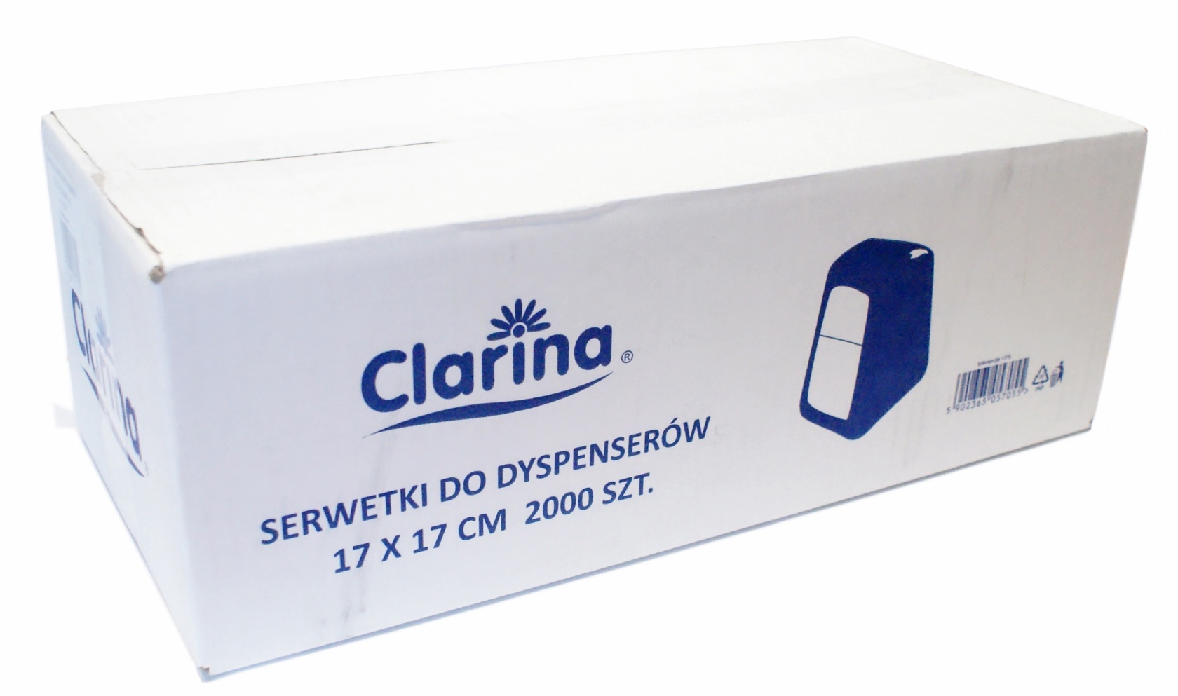 

Serwetki Białe Dyspenser 2000SZT 17X17 CM +gratis!