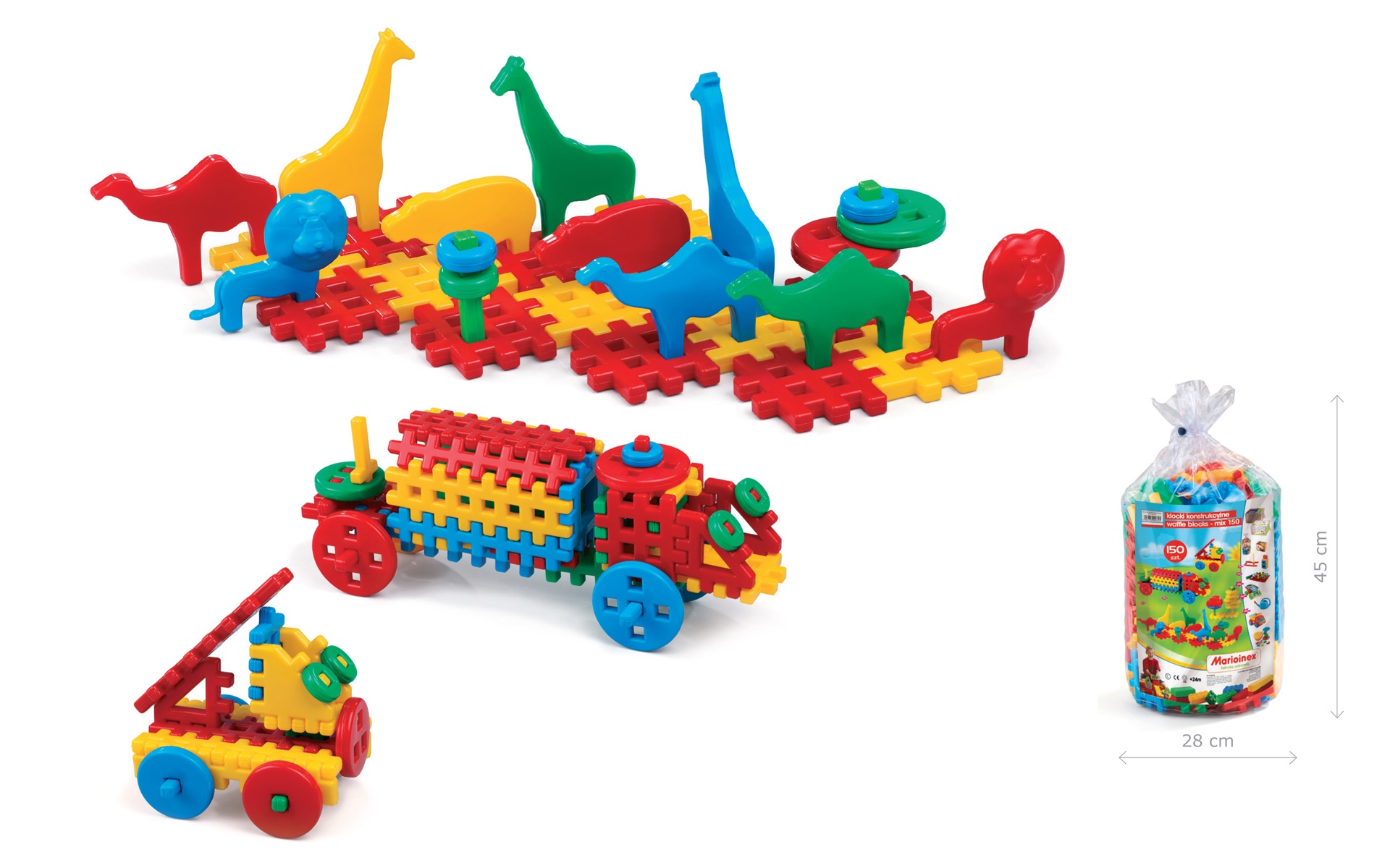 

Klocki Konstrukcyjne MIX 150el. Marioinex Wafle