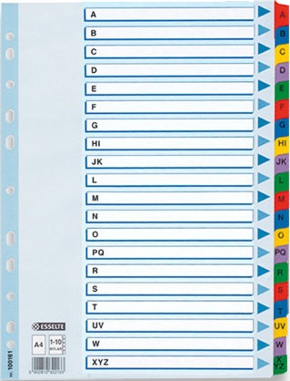 

Przekładki do segregatora A4 Esselte Mylar A-z