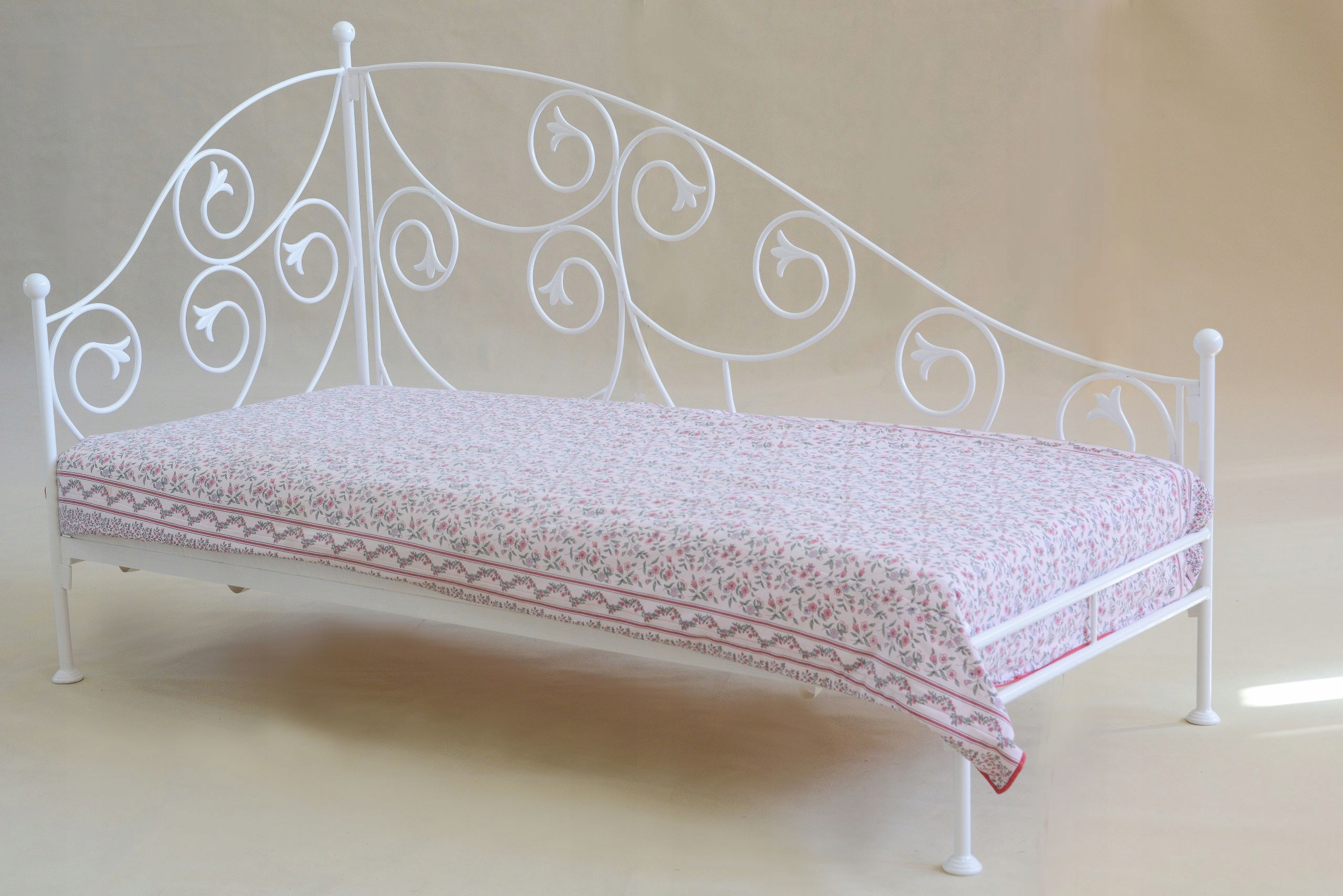 SOFA (SZEZLONG) METALOWA AURELIA 90X200 BIAŁA Wielkość jednoosobowa