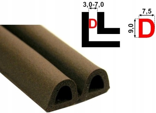 USZCZELKA DO OKIEN DRZWI PROFIL D BRĄZ ROLKA 100m Marka Irma