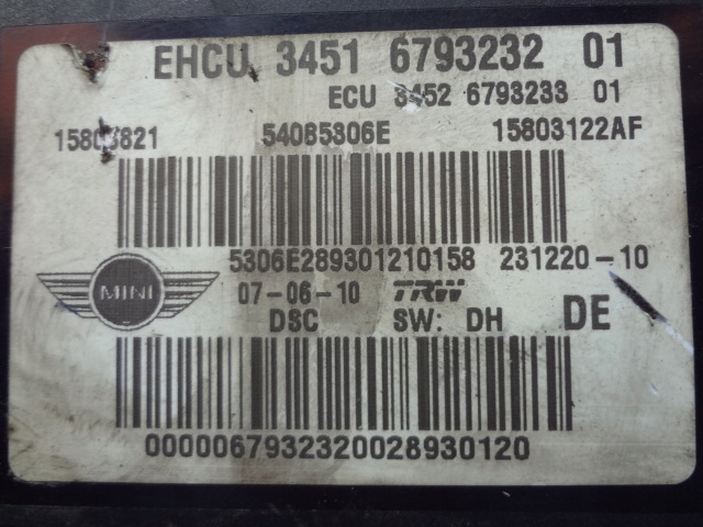 MINI COOPER R56 06-10r насос ABS 6793232