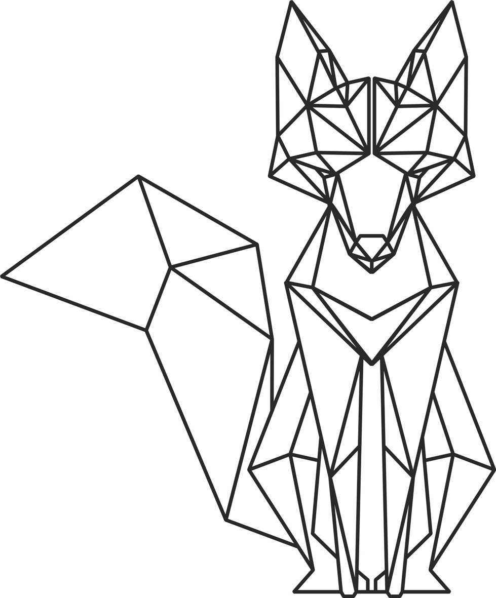 

Naklejka na ścianę Lis Geometryczny 70 cm