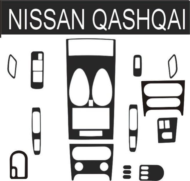 NISSAN QASHQAI OKLEINY KOKPITU PANEL DESKA OKLEINA DEKORY KOKPIT CARBON Producent inny