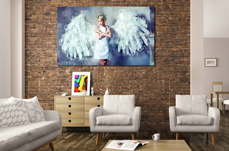 obraz duży ANIOŁ 1 - na płótnie kobieta anioły Marka AleObrazy