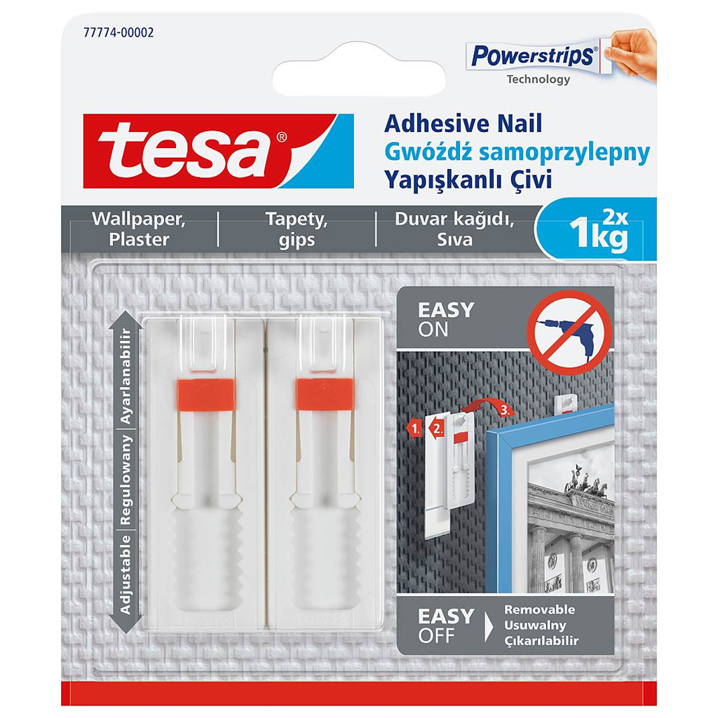 

Tesa Gwóźdź Samoprzylepny Reg. 2x1kg Tynk i Tapety