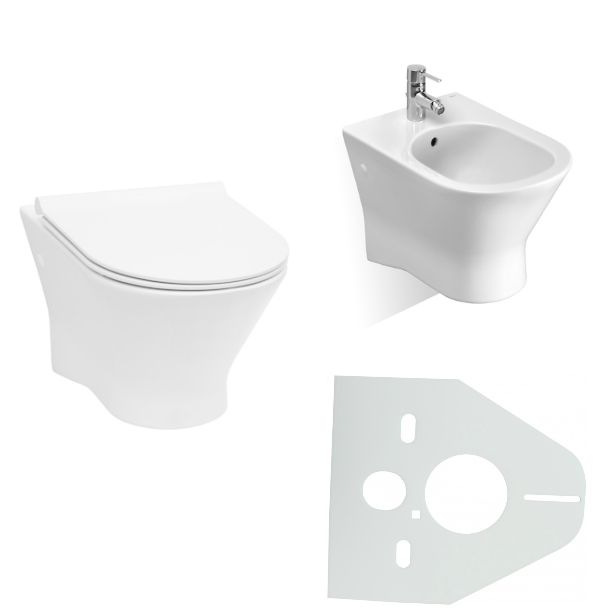 Roca Nexo miska bezkołnierza deska bidet 2 x mata