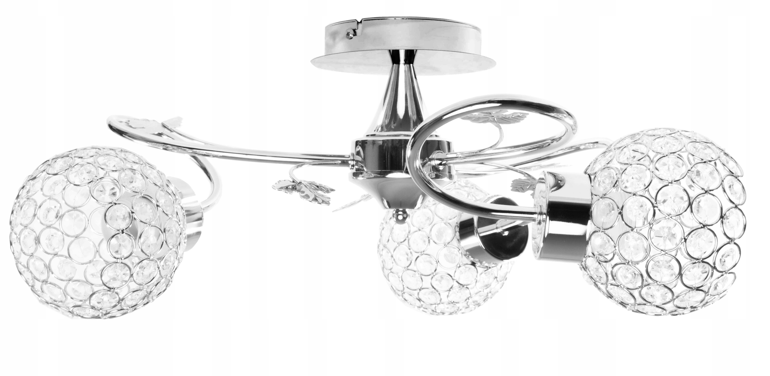 

Lampa ,sufitowa, Kryształki,żyrandol Plafon Chrom