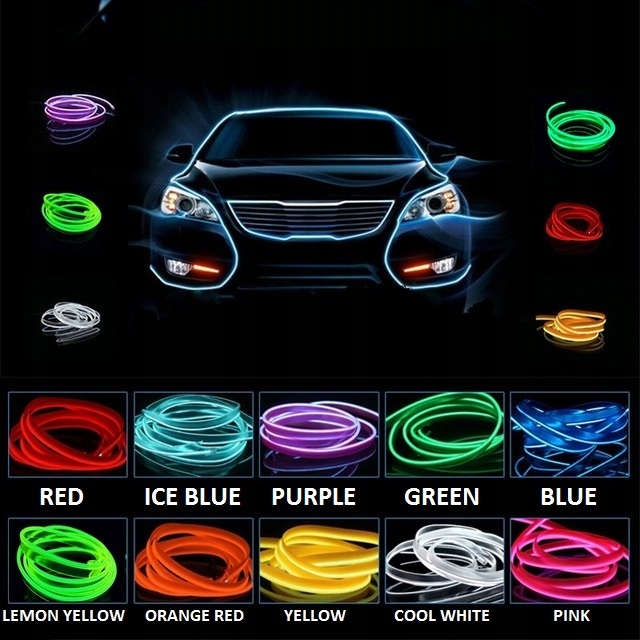 3M ŚWIATŁOWÓD EL WIRE LED TAŚMA PASEK AMBIENT Producent części LED