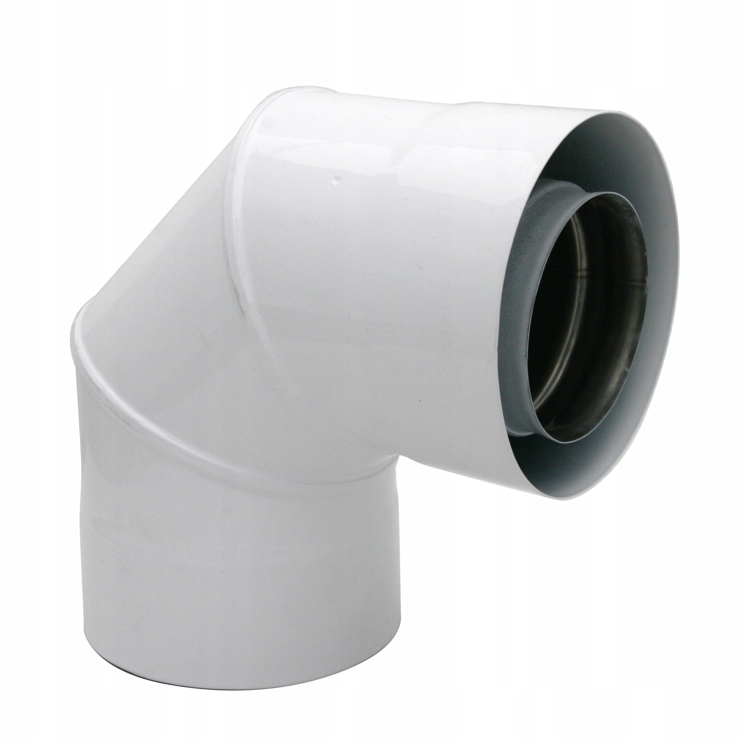 Kolano Dwuścienne 80/125 Kondensacyjne Turbo Białe