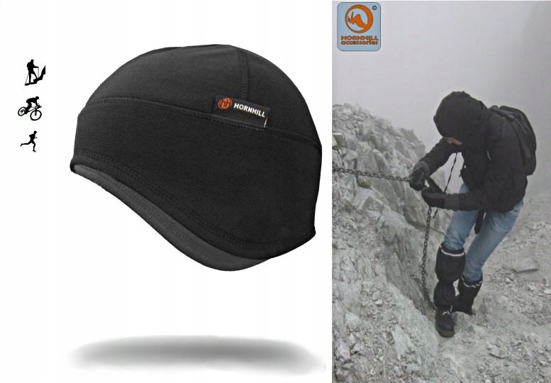 CZAPKA w całości z wiatroszczelnej MEMBRANY roz.L- Cechy z membraną