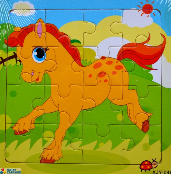 

Edukacyjne Puzzle Drewniane 16 elementów Konik
