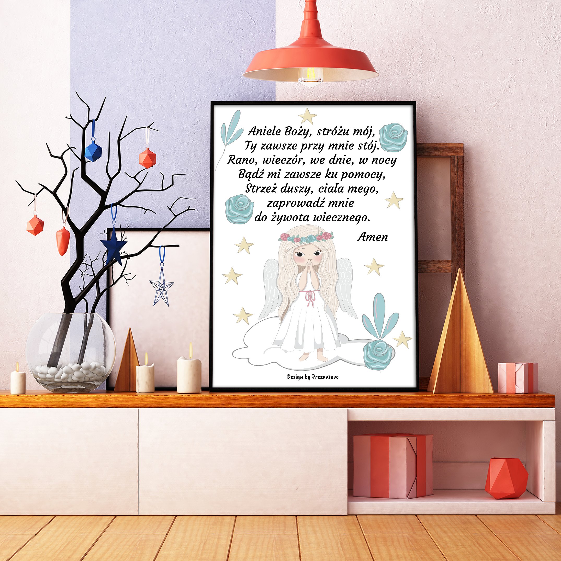 Modlitwa Pamiątka Anioł Stróż Obraz A4+RAMKA wzory Bohater inny
