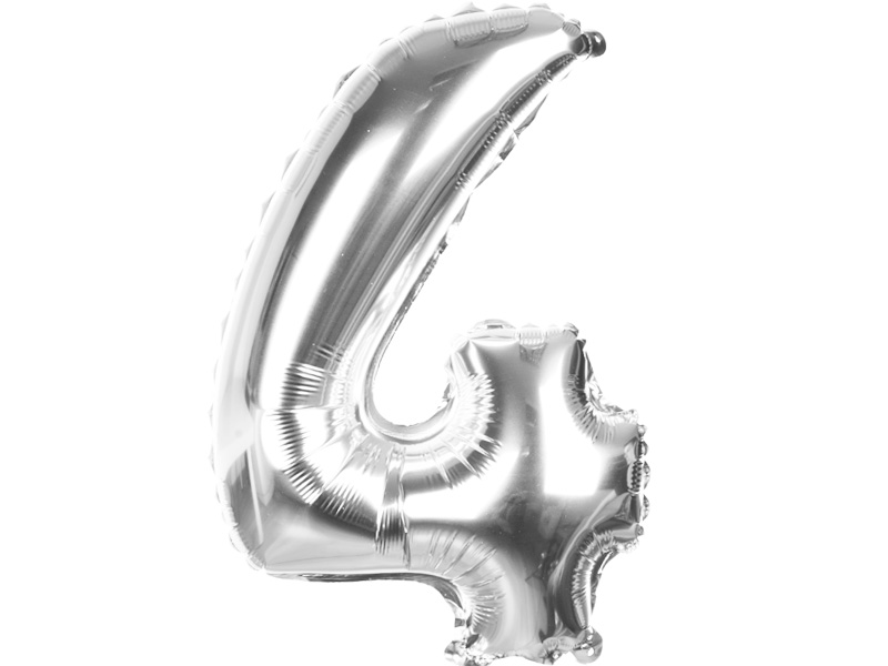

Balony Foliowe na Hel Cyferki Srebrne 70cm Cyfra 4