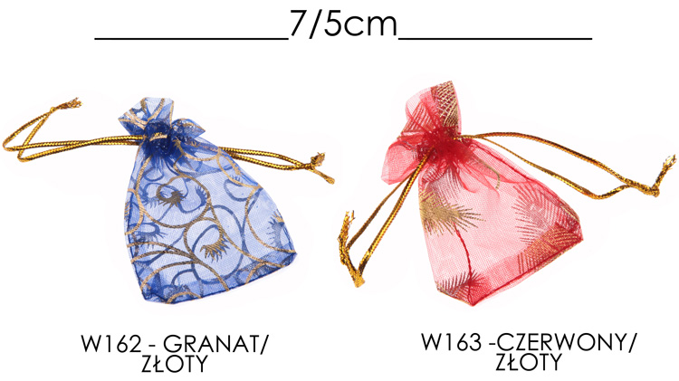 264 Woreczek Organza Ślub Woreczki 7/5cm 10szt