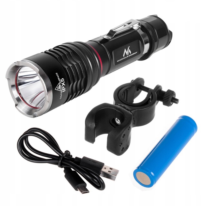 

Lampa Latarka Rowerowa Cree Led Uchwyt Ładowarka