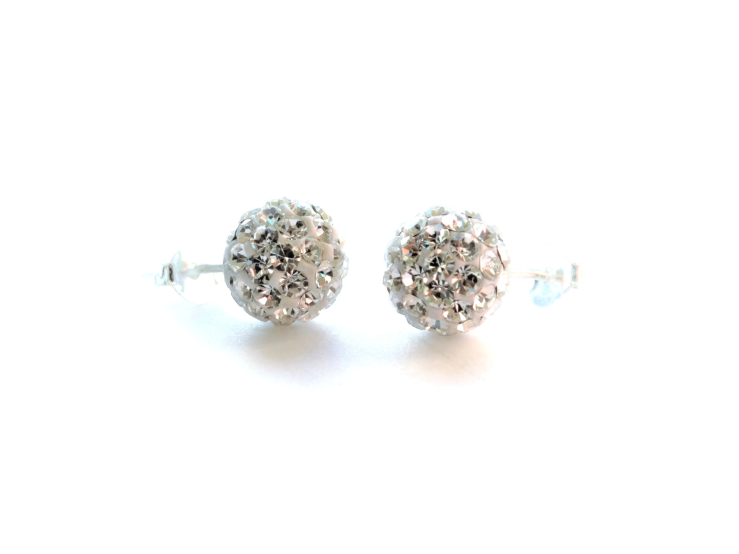 

Srebrne kolczyki kulki shamballa 8mm