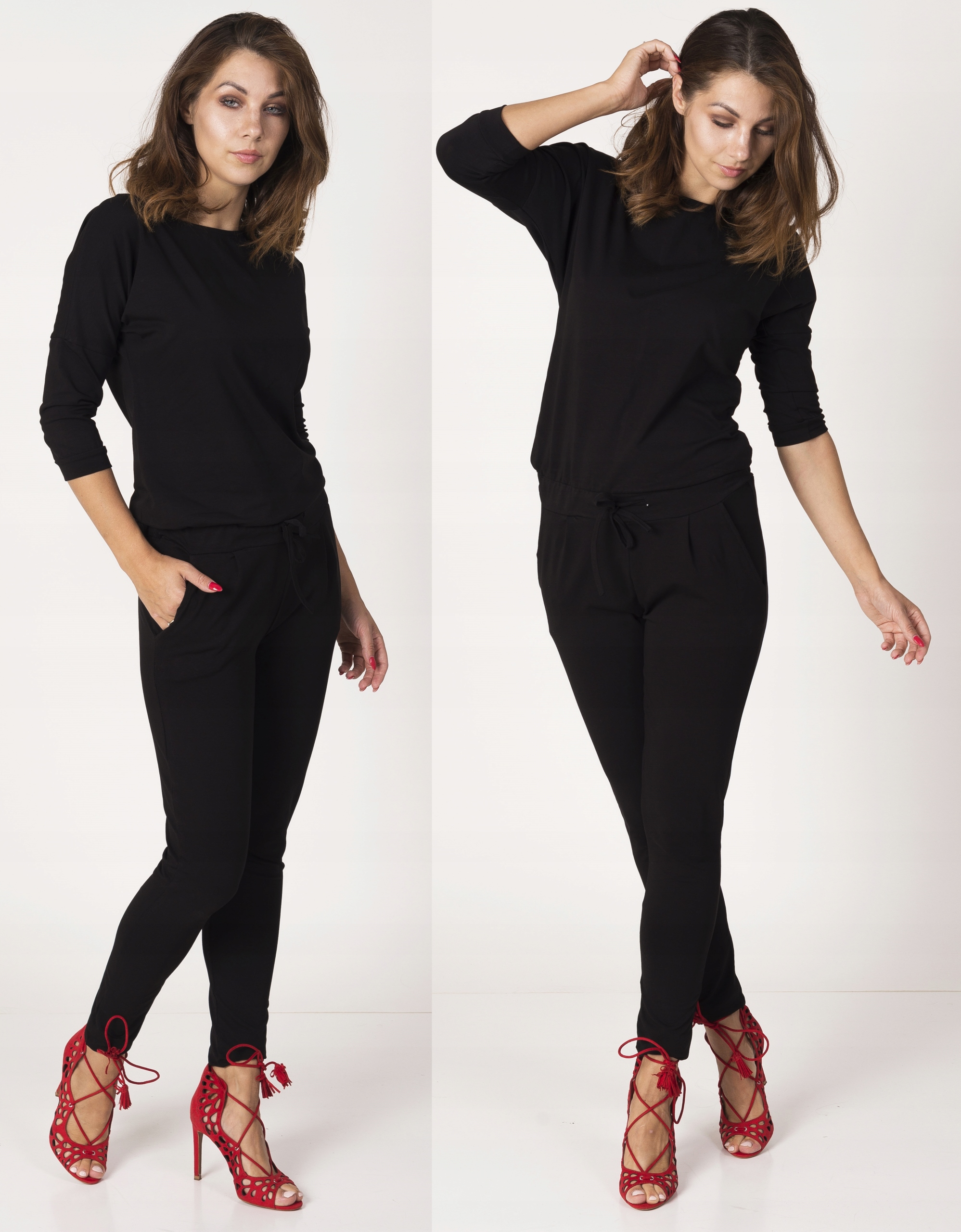 DOPASOWANY KOMBINEZON casual KOLORY UNI Rękaw rękaw 3/4