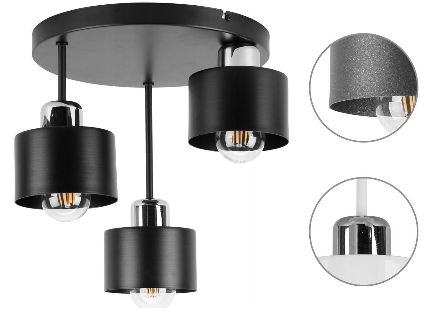 LAMPA WISZĄCA SUFITOWA PLAFON METALOWA E27 Materiał dominujący metal