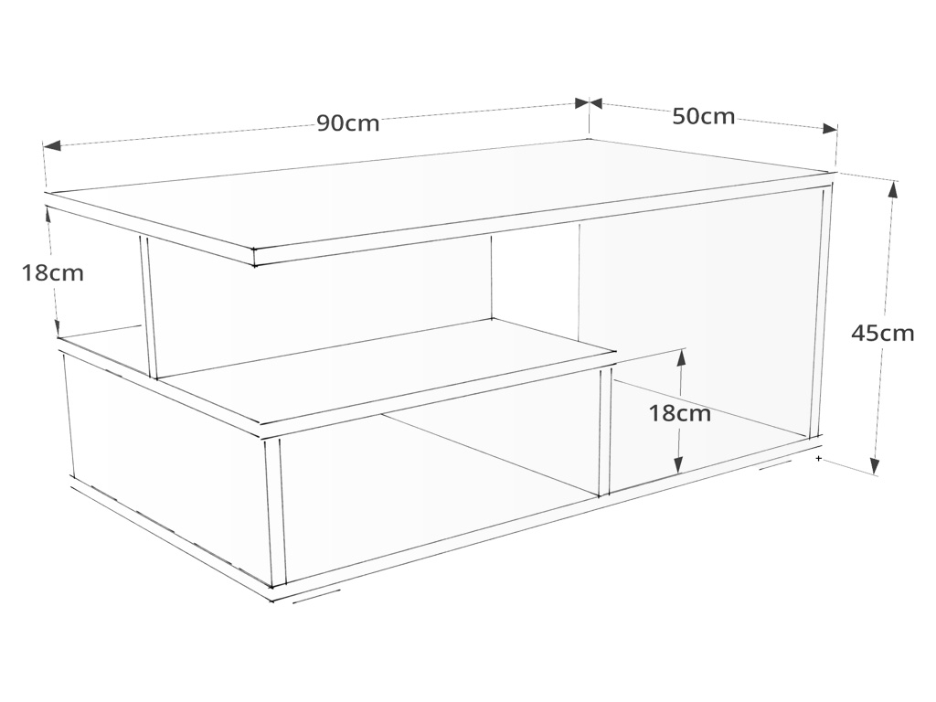 NOWOCZESNA ŁAWA PORTO STOLIK KAWOWY -/- BETON Marka iMeblowo