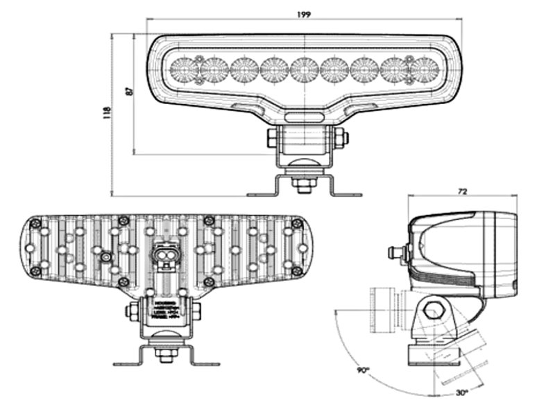 LED Lampa Robocza Halogen 4500Lm Wtyczka 1079 I Light Source LED