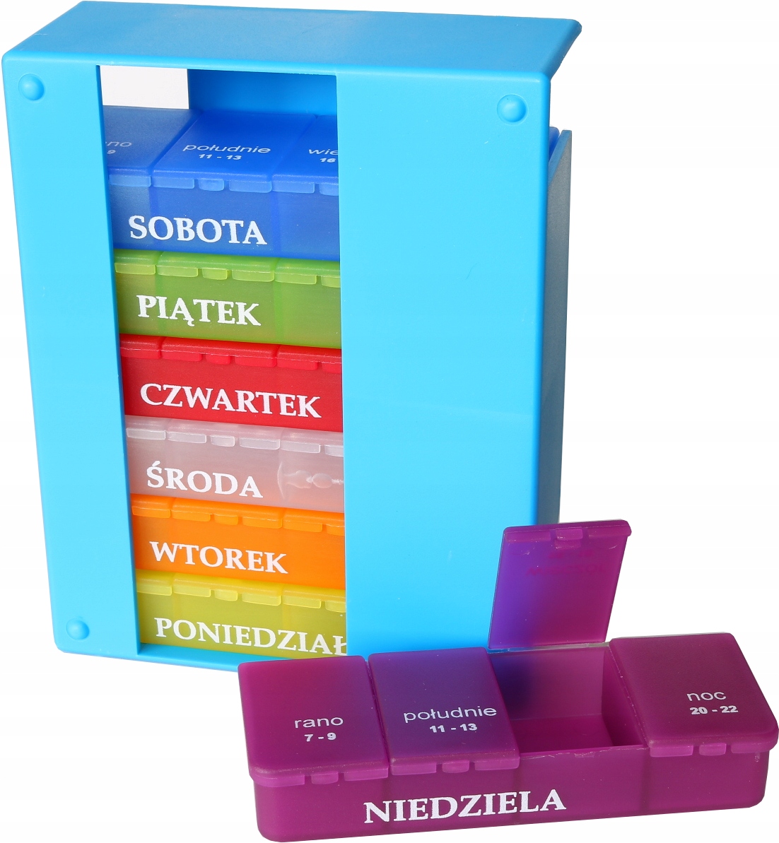 

Pudełko Pojemnik Kasetka na leki tabletki 7 dni x4