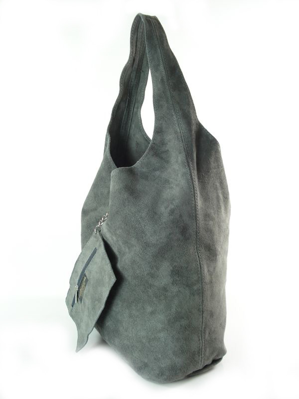 ZAMSZOWY WOREK WŁOSKA SKÓRA SHOPPER BAG SZARY Waga produktu z opakowaniem jednostkowym 1.8 kg