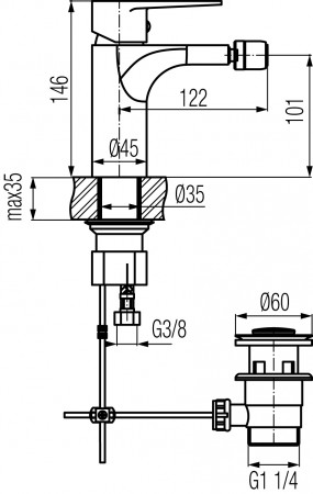 VALVEX DALI WHITE bateria bidetowa stojąca BIAŁA EAN (GTIN) 5902273510185