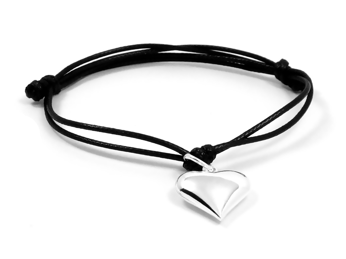 

Bransoletka sznurkowa Serce srebro 925 Charms B1
