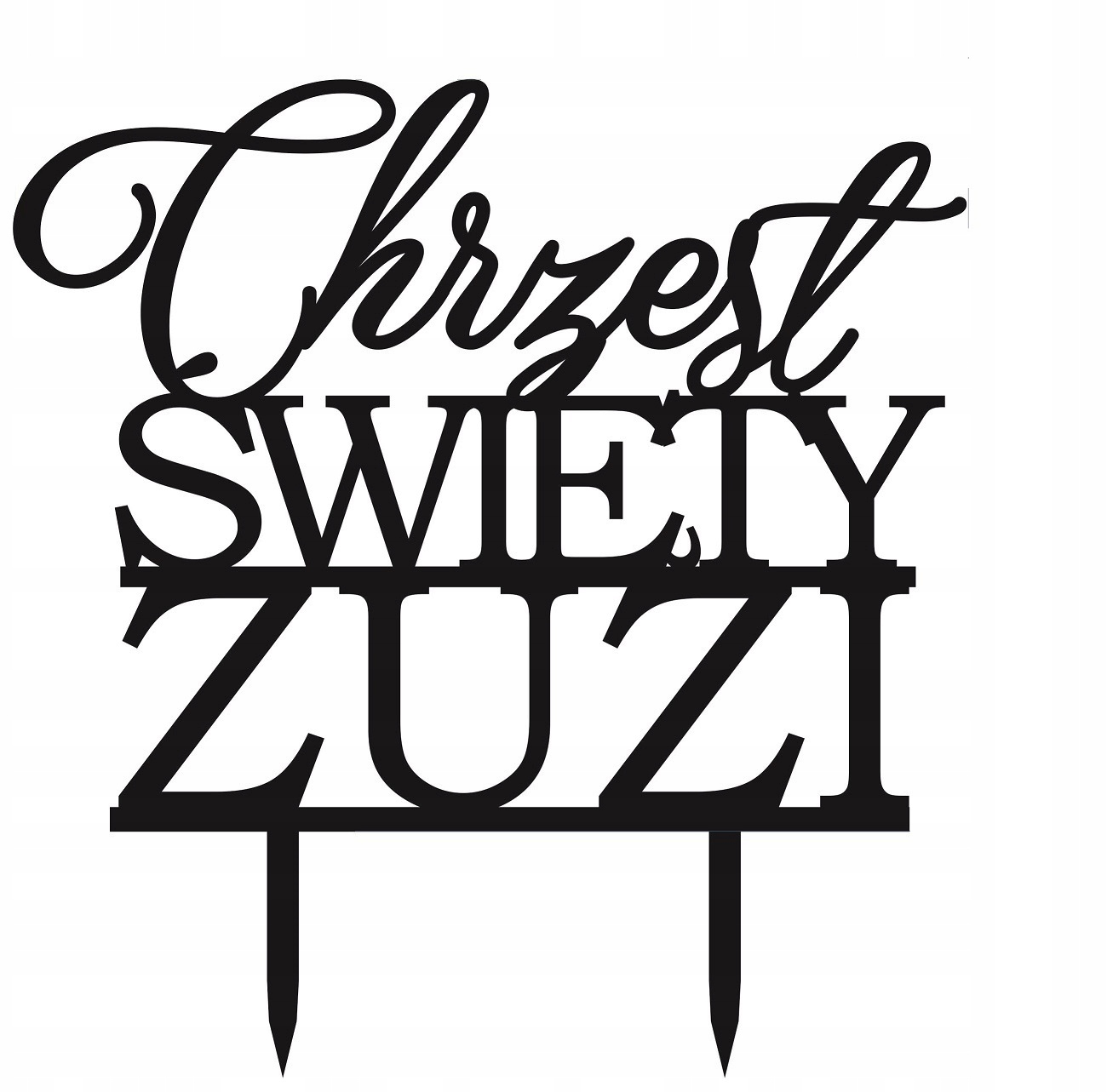 

Topper na Chrzest Święty z imieniem imię