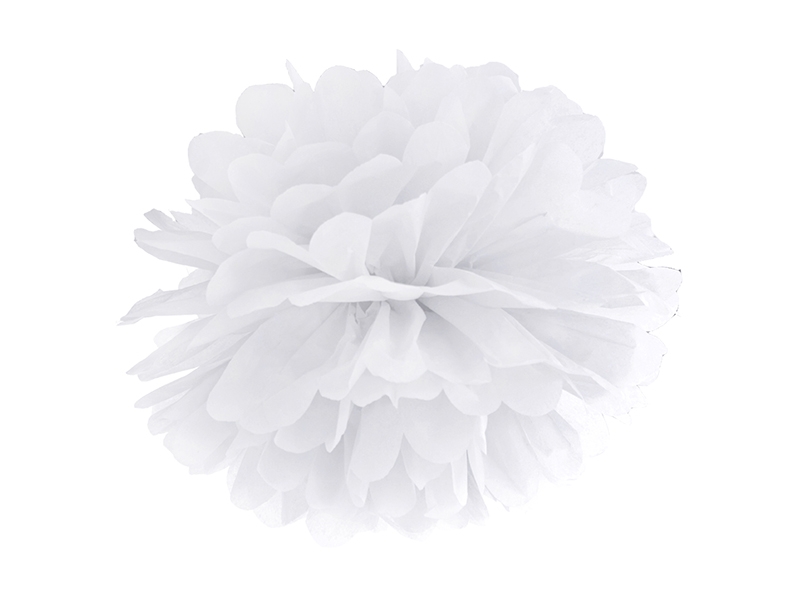 

Pompon papierowy Biały 35cm Roczek Ślub Komunia Św
