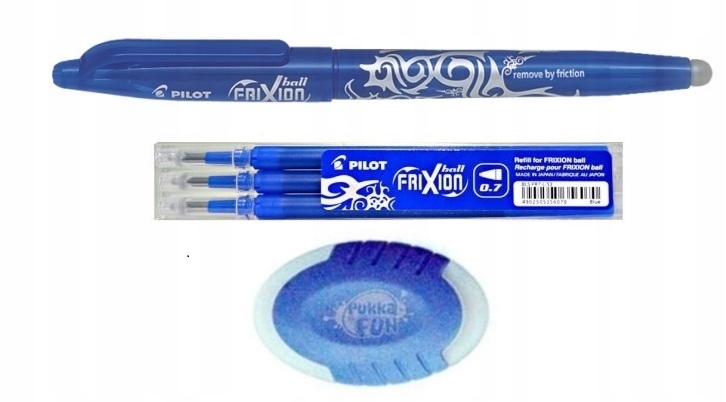

Długopis Pilot Frixion 0,7 3 wkłady 0,7 gumka