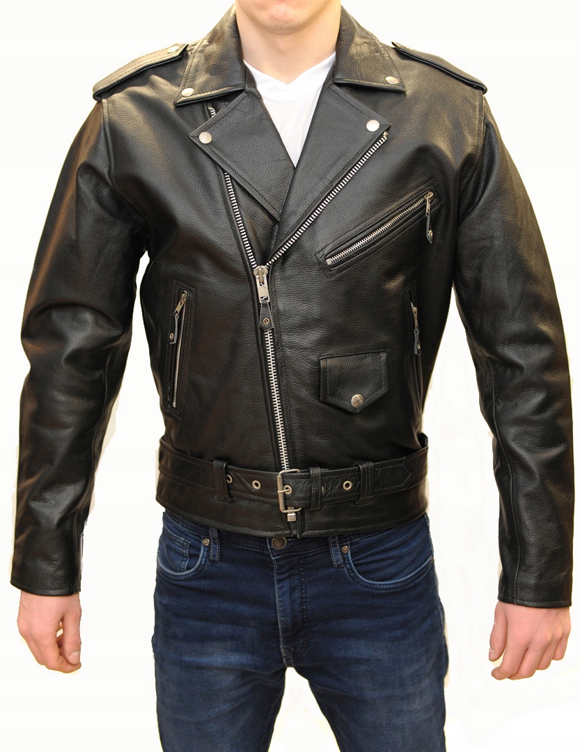 

Ramoneska Męska Kurtka Skórzana Rozm. S