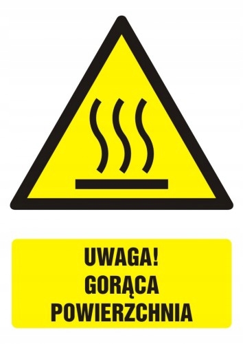 

Uwaga! Gorąca powierzchnia 5,25x7,4 naklejka