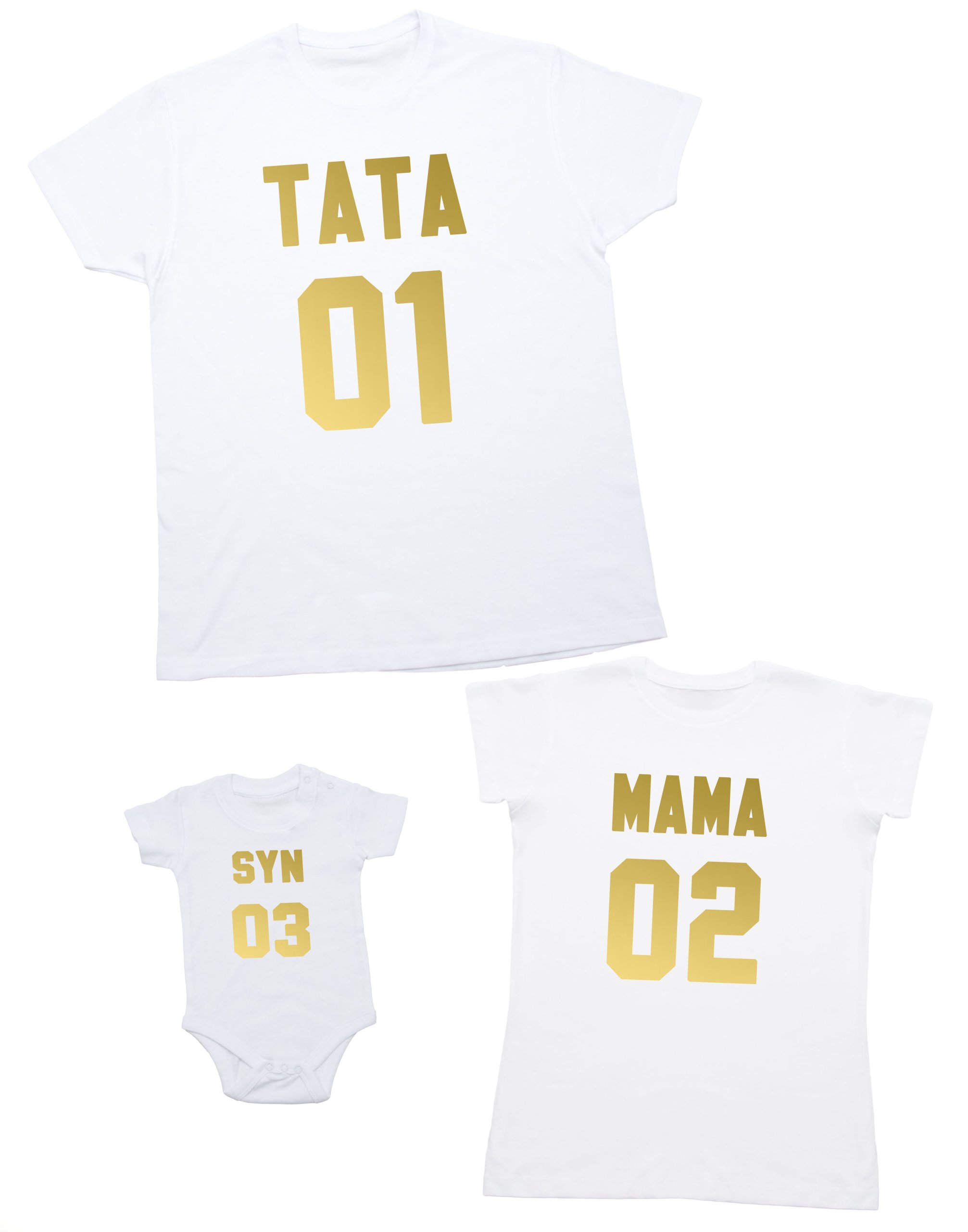 ФУТБОЛКИ семейные с надписью МАМА ПАПА РЕБЕНОК S