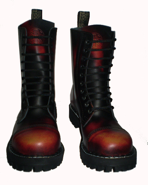 Glany STEEL WYSOKIE Skórzane Buty Yellow Red Black SKÓRA Kolory Rozmiar 44 Model Steel 10 YRB