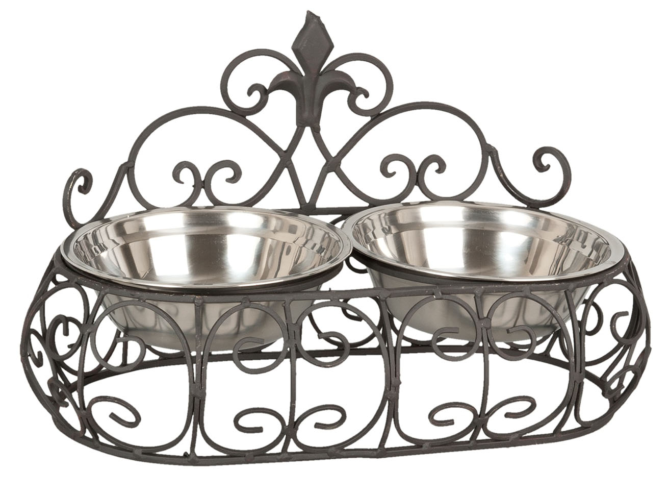 KOMPLET 2 MISEK W STOJAKU DLA PSA ANTIC *BELLO*