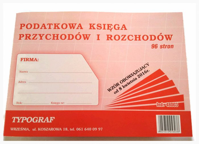 Podatkowa Książka Księga Przychodów I Rozchodów A4 48003 • Cena Opinie • Druki 6000947392 3404